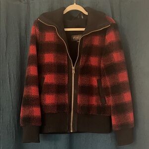 Pendleton Red and Black Checkered Teddy Jacket